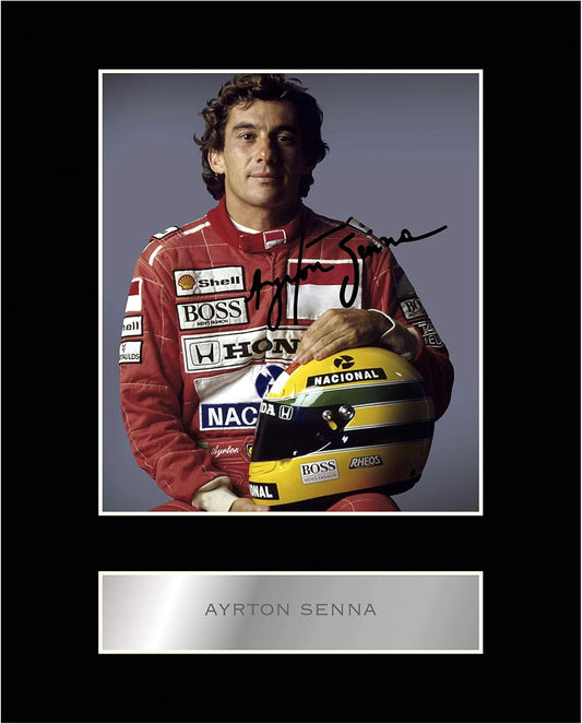Photo Encadrée Signée - Ayrton Senna F1 - Souvenir de Collection