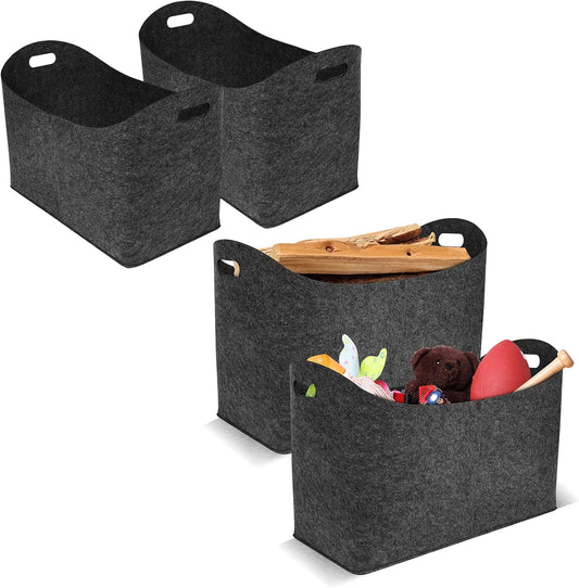Panier à Bois en Feutre - Pliable et Robuste - 60 kg Capacité