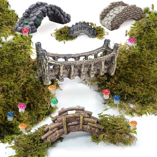 Mini Ponts de Jardin - Décoration Féérique - Mousse Naturelle Incluse