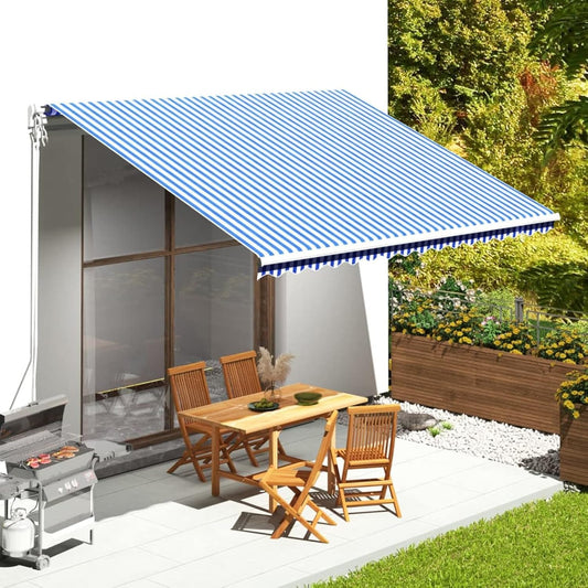 Toile de Rechange pour Store - Résistante aux UV - Bleu et Blanc