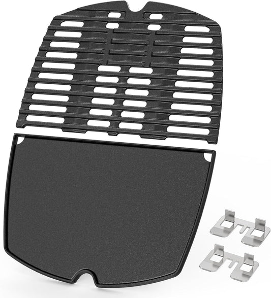 Plancha et Grille en Fonte - Compatible Weber Q1000 Series - 32 x 21,3 cm