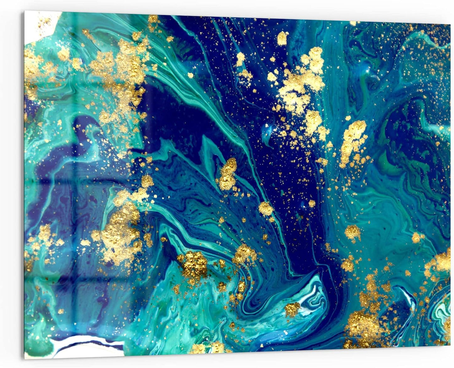 Crédence en Verre - Motif Marbre Doré - 80 x 60 cm