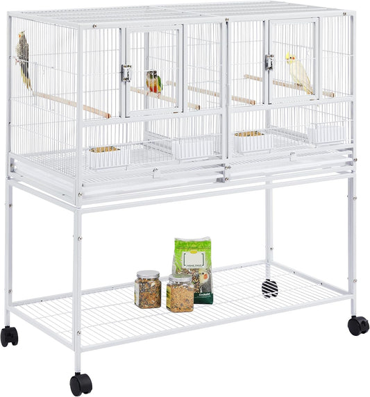Cage d'Élevage pour Oiseaux - Espaces Divisés - Support Roulant