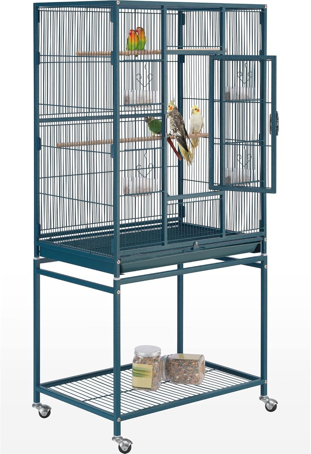 Cage à Oiseaux - Spacieuse avec Support - Mouvement Facile