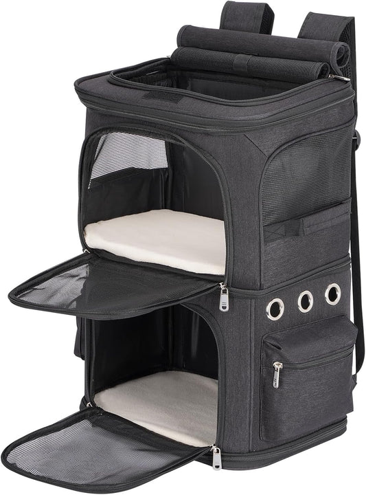 Sac à Dos pour Animaux - Double Compartiment Amovible - Ventilation Optimale