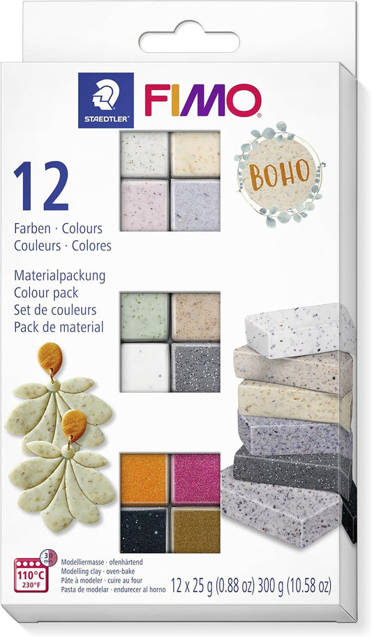 Pâte à Modeler - Pack Boho Colours - 12 Pains de 25g