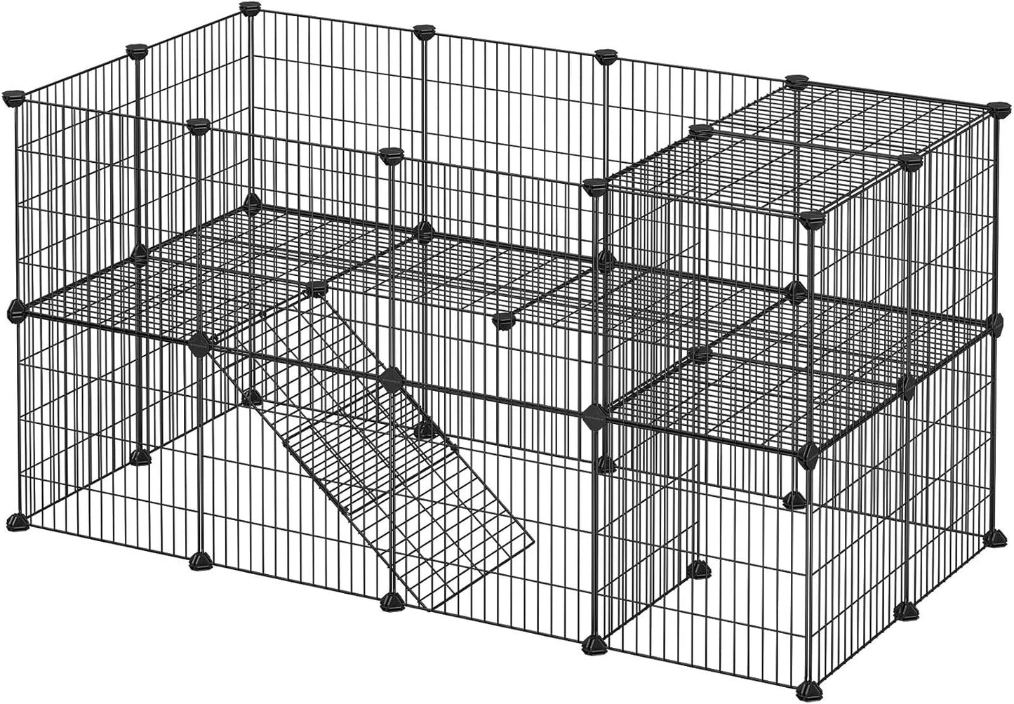 Enclos Modulable pour Petits Animaux - 2 Niveaux - Sécurisé et Polyvalent