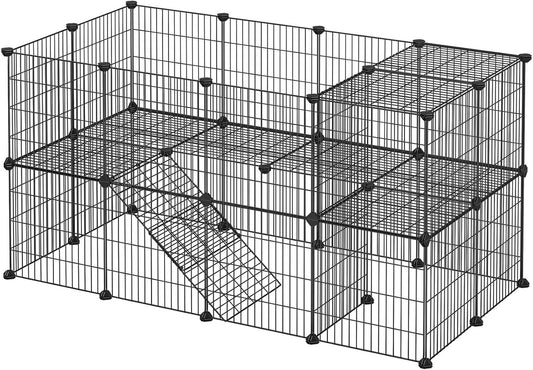 Enclos Modulable pour Petits Animaux - 2 Niveaux - Sécurisé et Polyvalent