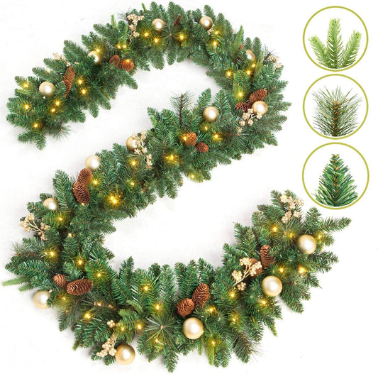 Guirlande de Noël Lumineuse - PVC de Haute Qualité - 180CM