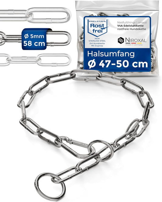 Collier pour Chiens - Inoxydable avec Arrêt de Traction - 58cm