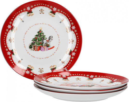 Assiettes à Pâtisserie - Motif de Noël - Lot de 4
