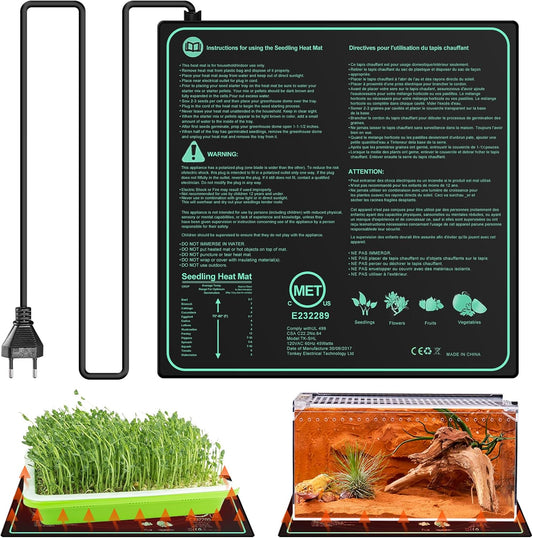 Tapis Chauffant pour Plantes - Thermostat Intégré - Imperméable et Durable