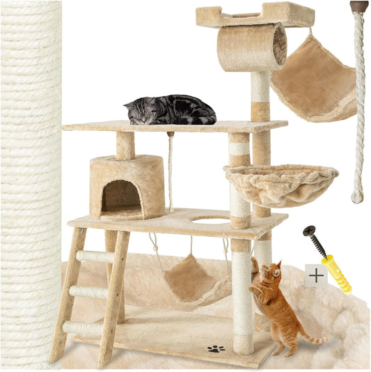 Arbre à Chat XXL - Espaces de Jeu et Repos - Hauteur 141 cm