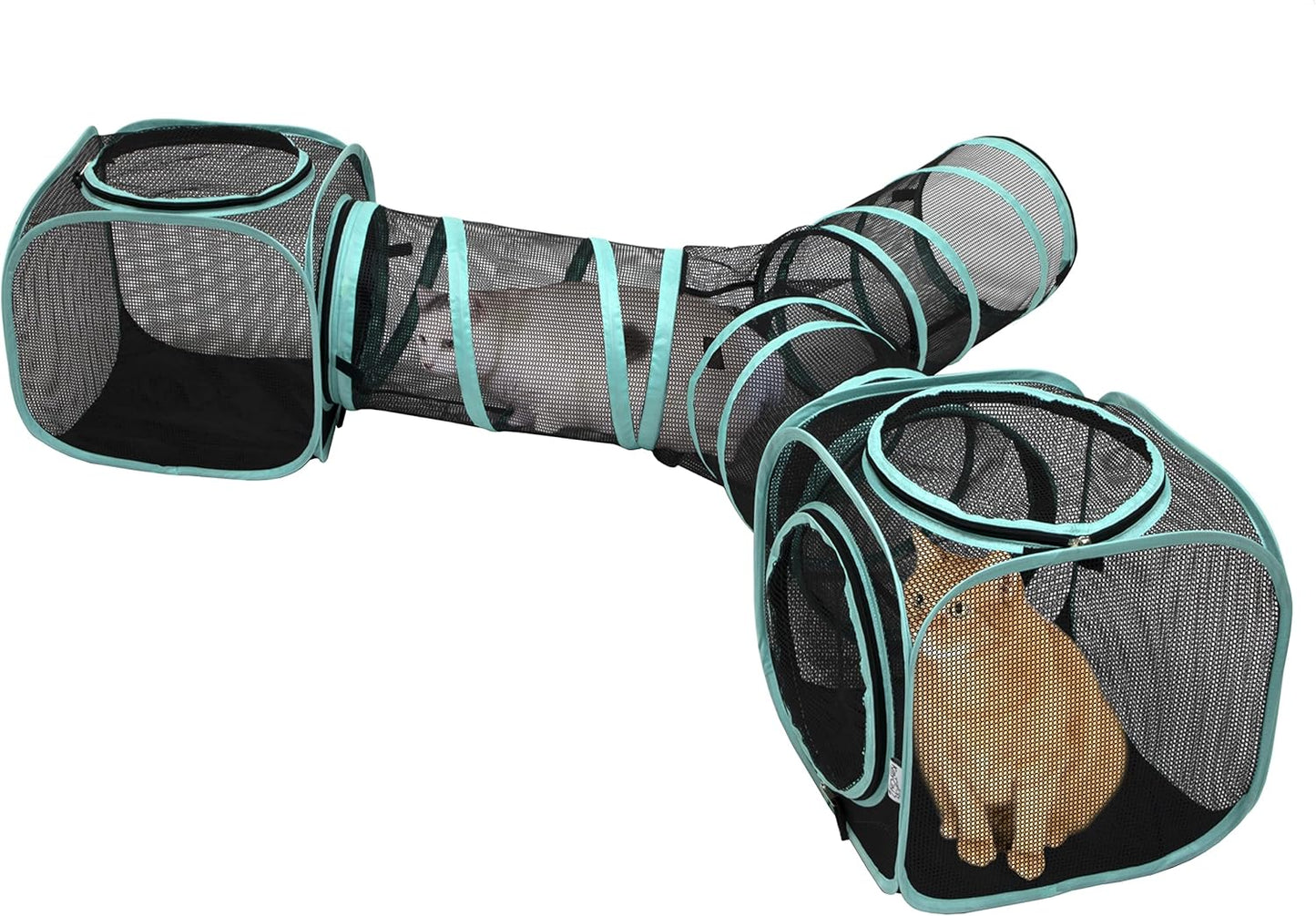 Kit de Meubles pour Chat - Tunnel en Nylon - Portes Zippées Sécurisées