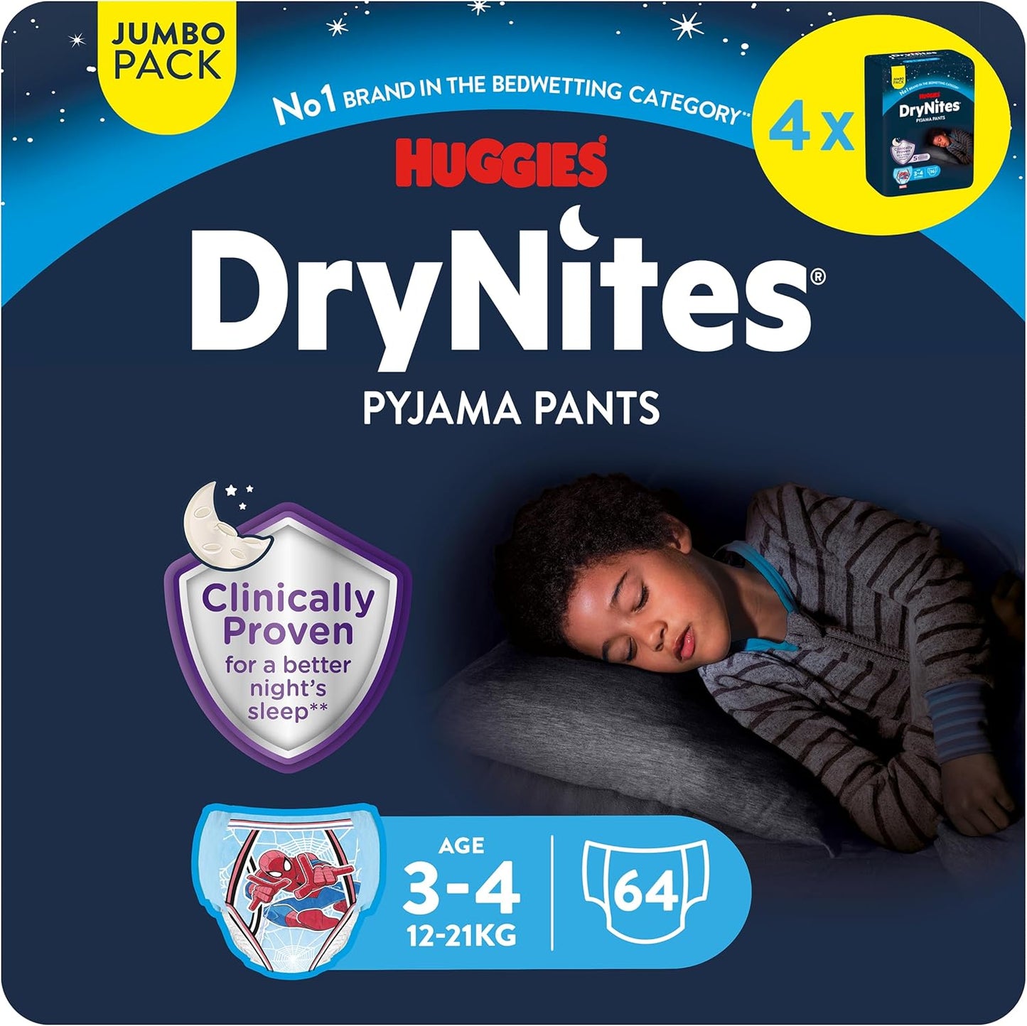 Sous-vêtements de Nuit Absorbants - Garçons 3/5 Ans - Motifs Spiderman