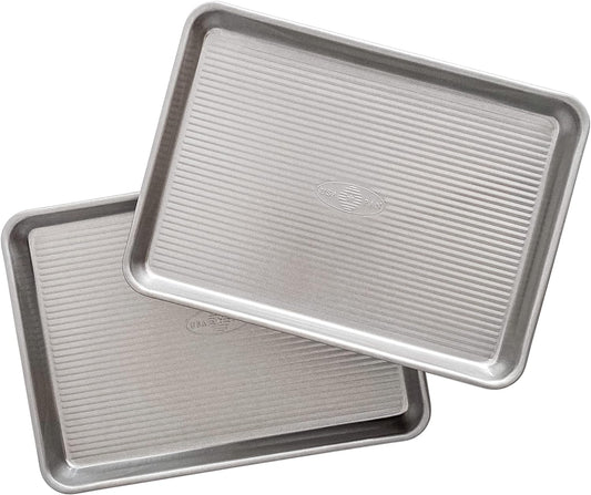 Lot de 2 Poêles Antiadhésives - Acier Aluminisé - Surface Striée