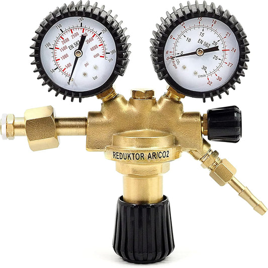 Régulateur de Pression Argon/CO2 - 2 Directions - Valve Européenne 300 Bar