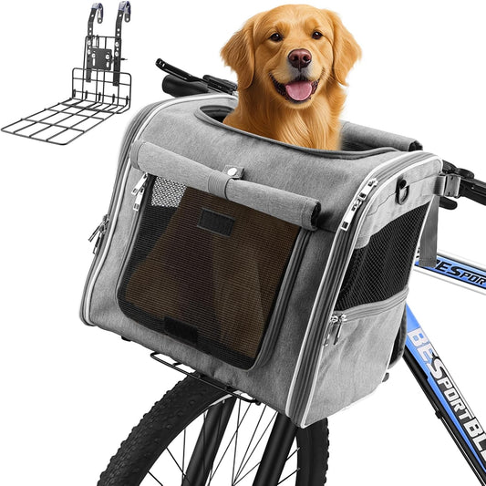 Panier de Vélo pour Chien - Support Anti-Basculement - 4 en 1 Polyvalent