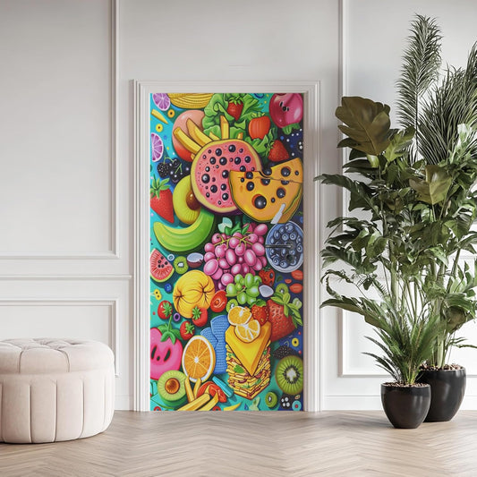 Sticker Porte 3D Tropical - Autocollant Amovible PVC - 95x215 cm