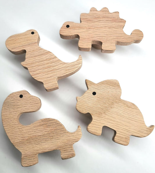 Porte-manteau mural enfant - Dinosaure en chêne - Style scandinave