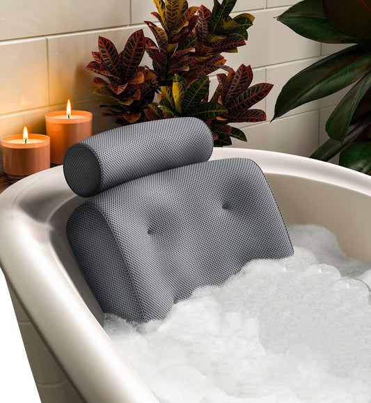 Oreiller de Bain - Soutien Ergonomique - Ventouses Puissantes
