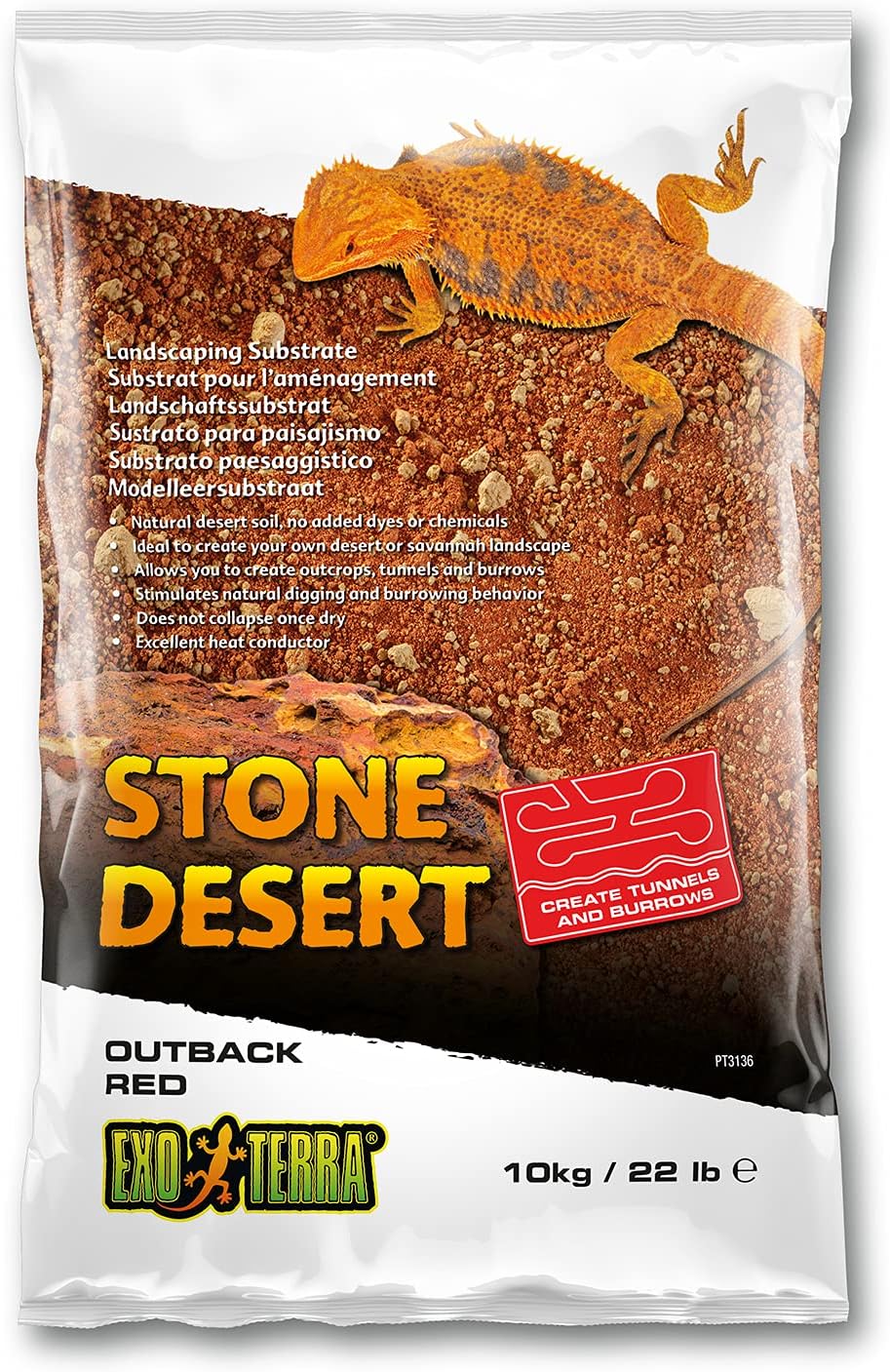 Substrat Terrarium - Sol Naturel du Désert - Rouge 10 kg