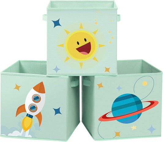 Boîtes de Rangement - Thème de l'Espace - Lot de 3 Cubes Pliables