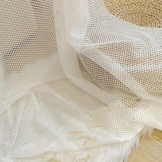 Rideaux Voilage Beige - Semi Transparent - 107x160CM