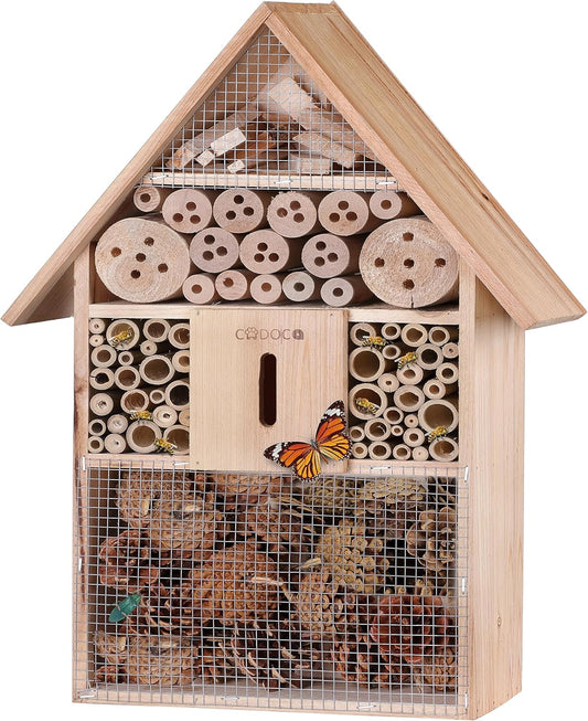 Hôtel à Insectes XXL - Bois Naturel - 6 Compartiments