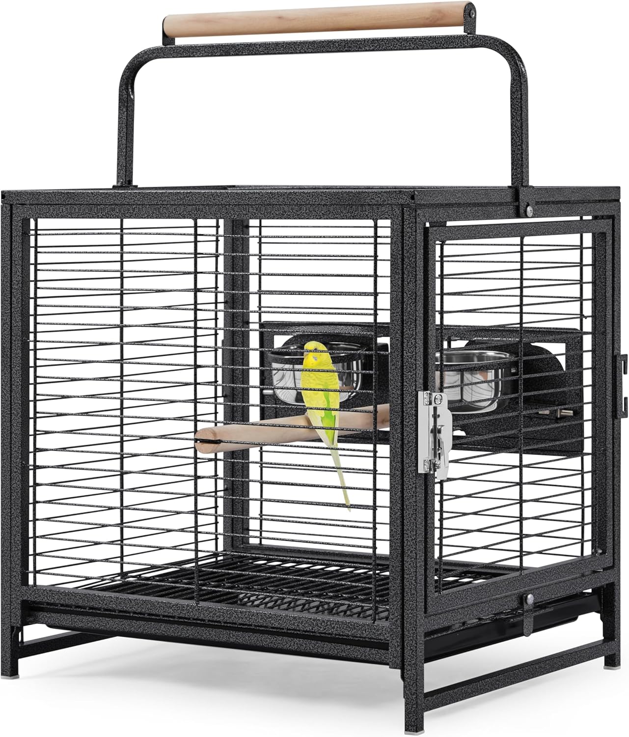 Cage à Oiseaux Portable - Structure Solide - Perchoir Réglable