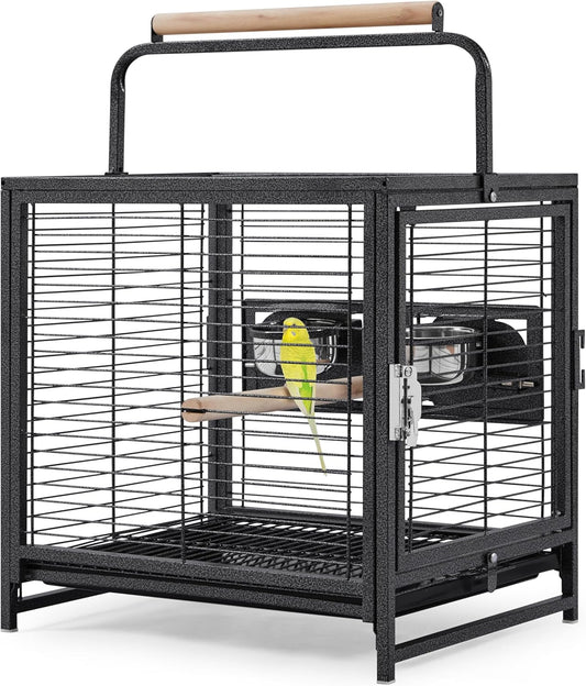 Cage à Oiseaux Portable - Structure Solide - Perchoir Réglable