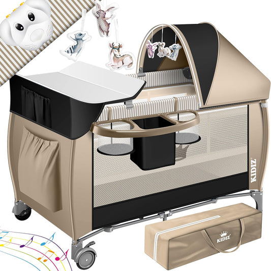 Lit de Voyage Bébé - Pliable et Réglable - Avec Moustiquaire