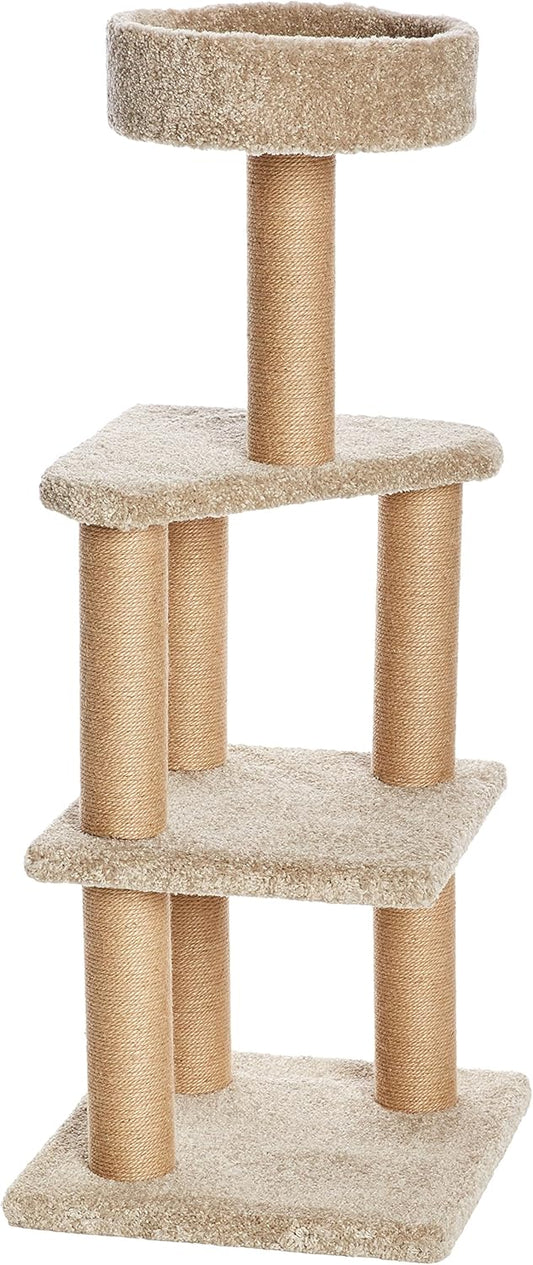 Arbre à Chat Intérieur - 3 Plateformes - 7 Griffoirs en Jute