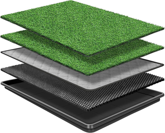 Tapis d'herbe pour chien - Plateau réutilisable - Système à 4 couches