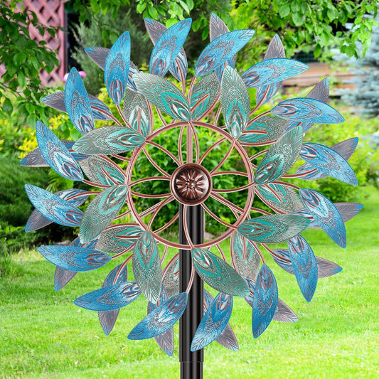 Moulin à Vent Extérieur - Métal Étanche - Décoration Kinetique 360°