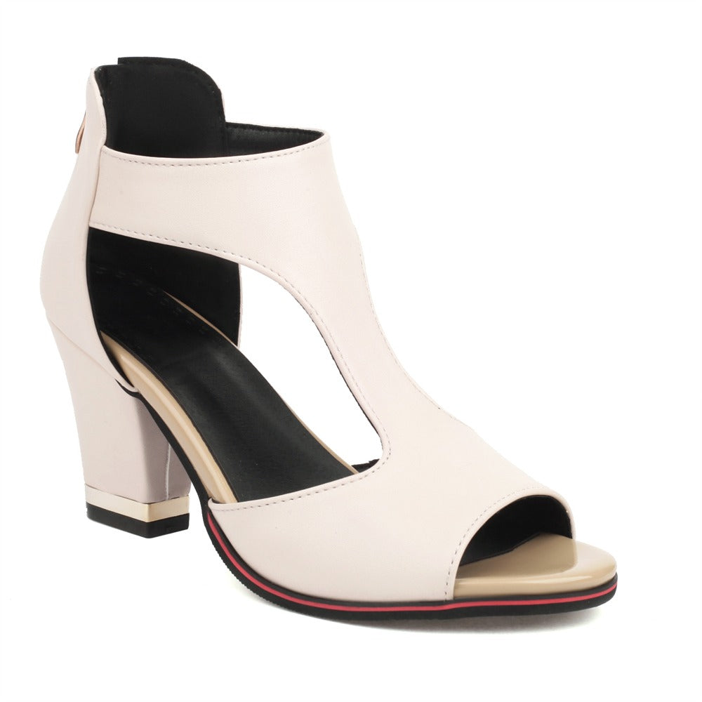 WalkSole - Beige / 36, Beige / 36 , Sole™ | Sandales orthopédiques en cuir à talon