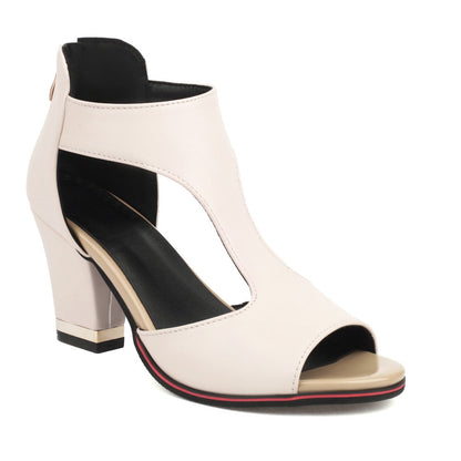 WalkSole - Beige / 36, Beige / 36 , Sole™ | Sandales orthopédiques en cuir à talon