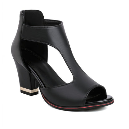 WalkSole - Noir / 36, Noir / 36 , Sole™ | Sandales orthopédiques en cuir à talon