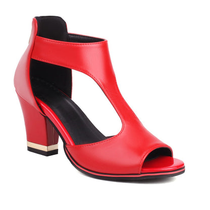 WalkSole - Rouge / 36, Rouge / 36 , Sole™ | Sandales orthopédiques en cuir à talon