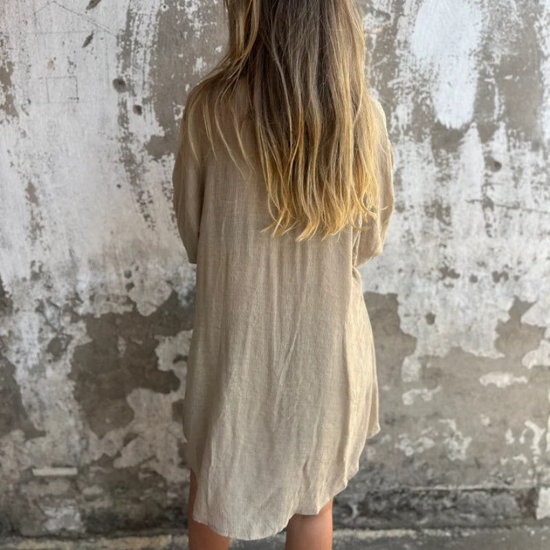 Ensemble deux pièces chemise à manches longues et short décontracté pour femme