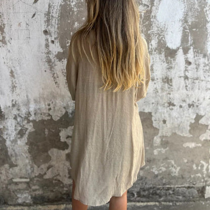 Ensemble deux pièces chemise à manches longues et short décontracté pour femme