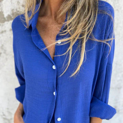 Ensemble deux pièces chemise à manches longues et short décontracté pour femme